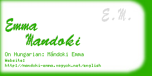 emma mandoki business card